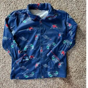 Christmas Pajamas, Boy/Girl, Size 7/8, Blue, Polar Bear/Snowman, Two Piece